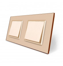 Комплект одноклавишных выключателей золотой стекло Livolo (VL-C7K1K1-13)