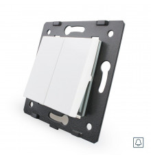 Механизм двухклавишная кнопка Импульсный выключатель белый Livolo (720100511)