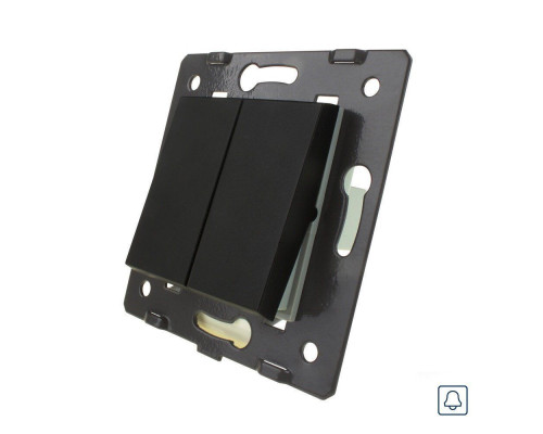 Механизм двухклавишная кнопка Импульсный выключатель черный Livolo (720100512)