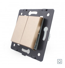 Механизм двухклавишная кнопка Импульсный выключатель золото Livolo (720100513)