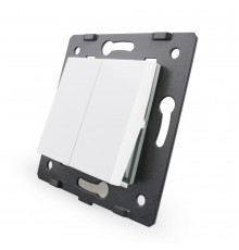 Механизм двухклавишный выключатель белый Livolo (VL-C7-K2-11)