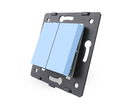 Механизм двухклавишный выключатель голубой Livolo (VL-C7-K2-19)