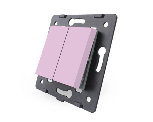 Механизм двухклавишный выключатель розовый Livolo (VL-C7-K2-17)