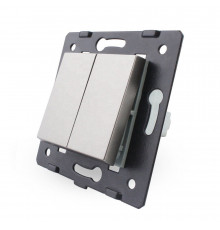 Механизм двухклавишный выключатель серый Livolo (VL-C7-K2-15)