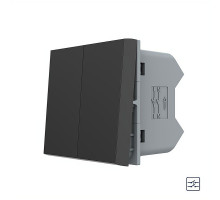 Механизм клавишный перекрестный выключатель черный Livolo (VL-FCMM10A-1BP)