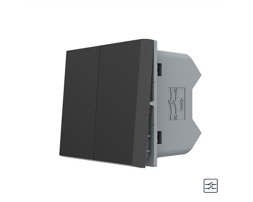 Механизм клавишный перекрестный выключатель черный Livolo (VL-FCMM10A-1BP)