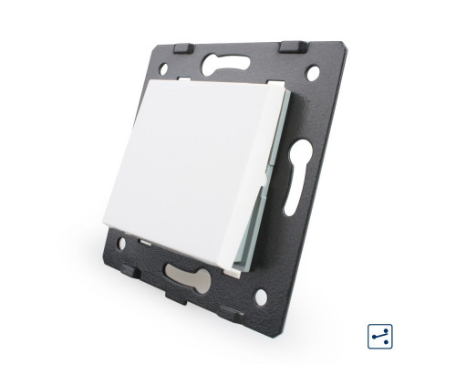 Механизм одноклавишный проходной выключатель белый Livolo (C7-K1S-11)