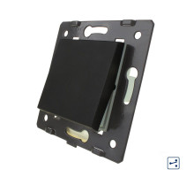 Механизм одноклавишный проходной выключатель черный Livolo (C7-K1S-12)