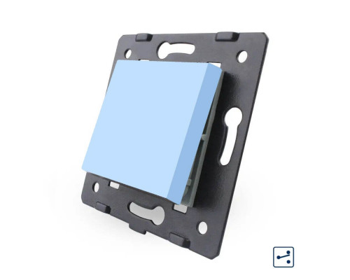 Механизм одноклавишный проходной выключатель голубой Livolo (C7-K1S-19)