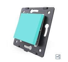 Механизм одноклавишный проходной выключатель зеленый Livolo (C7-K1S-18)