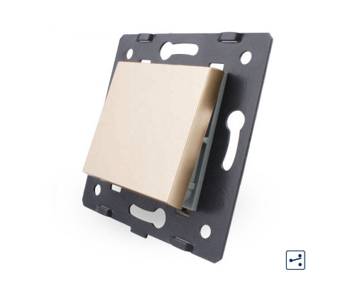 Механизм одноклавишный проходной выключатель золото Livolo (C7-K1S-13)