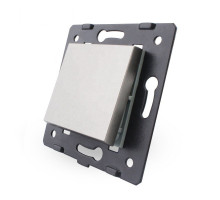 Механизм одноклавишный выключатель серый Livolo (VL-C7-K1-15)