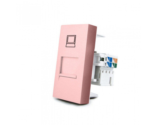 Механизм розетка интернет RJ-45 розовый Livolo (C7-1C-17)