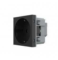 Механизм розетка с самозажимными клеммами с заземлением черный Livolo (VL-FCTC16A-2BPS01)