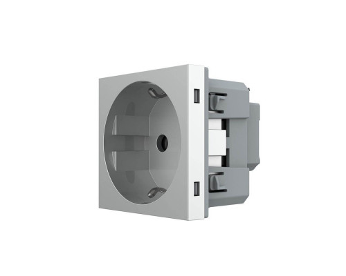 Механизм розетка с самозажимными клеммами с заземлением серый Livolo (VL-FCTC16A-2IPS01)