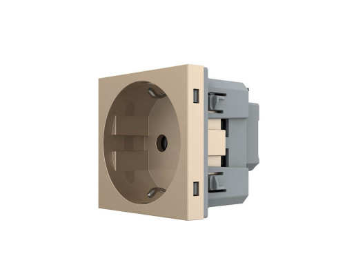 Механизм розетка с самозажимными клеммами с заземлением золотой Livolo (VL-FCTC16A-2APS01)