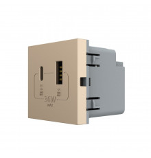 Механизм розетка USB-A и USB-C 36W золотой (VL-FCUA18W.UC18W-2AP)