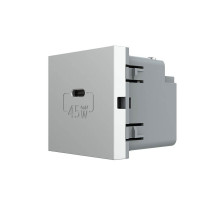 Механизм розетка USB type C с блоком питания 45W серый Livolo (VL-FCUC-2IP)