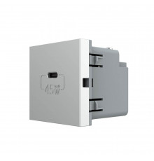 Механизм розетка USB type C с блоком питания 45W серый Livolo (VL-FCUC-2IP)