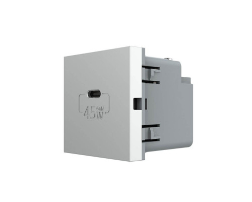 Механизм розетка USB type C с блоком питания 45W серый Livolo (VL-FCUC-2IP)