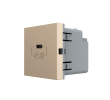 Механизм розетка USB type C с блоком питания 45W золото Livolo (VL-FCUC-2AP)