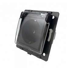 Механизм розетка влагозащищенная с крышкой черный Livolo (C7-C1EUWF-12)