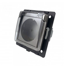 Механизм розетка влагозащищенная с крышкой серый Livolo (C7-C1EUWF-15)