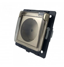 Механизм розетка влагозащищенная с крышкой золотой Livolo (C7-C1EUWF-13)