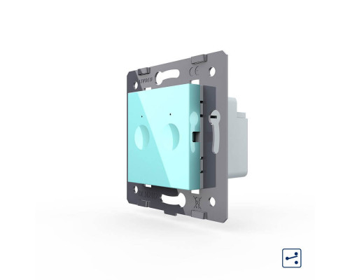 Механизм сенсорный проходной выключатель Sense 2 сенсора зеленый Livolo (782000418)