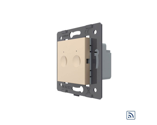 Механизм сенсорный радиоуправляемый выключатель Sense 2 сенсора золото Livolo (782100213)