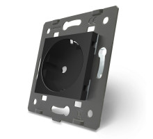 Механизм силовая розетка с заземлением черный Livolo (C7-C1EU-12)