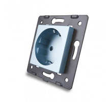 Механизм силовая розетка с заземлением голубой Livolo (C7-C1EU-19)