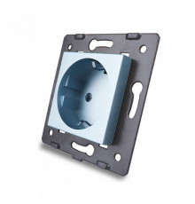 Механизм силовая розетка с заземлением голубой Livolo (C7-C1EU-19)