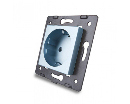 Механизм силовая розетка с заземлением голубой Livolo (C7-C1EU-19)