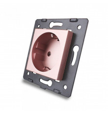 Механизм силовая розетка с заземлением розовый Livolo (C7-C1EU-17)