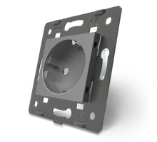 Механизм силовая розетка с заземлением серый Livolo (C7-C1EU-15)