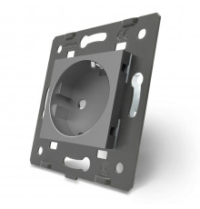 Механизм силовая розетка с заземлением серый Livolo (C7-C1EU-15)