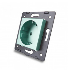 Механизм силовая розетка с заземлением зеленый Livolo (C7-C1EU-18)