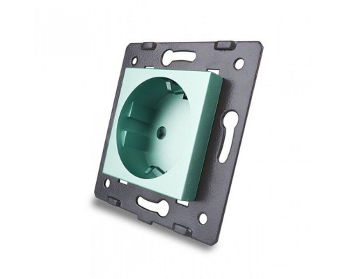 Механизм силовая розетка с заземлением зеленый Livolo (C7-C1EU-18)