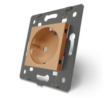 Механизм силовая розетка с заземлением золото Livolo (C7-C1EU-13)