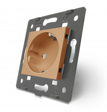 Механизм силовая розетка с заземлением золото Livolo (C7-C1EU-13)