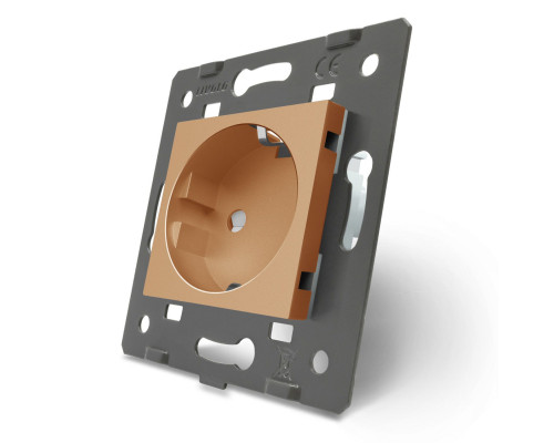 Механизм силовая розетка с заземлением золото Livolo (C7-C1EU-13)