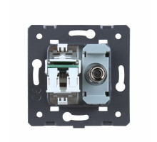 Механизм телевизионная и компьютерная розетка черный Livolo (C7-1V1C-12)