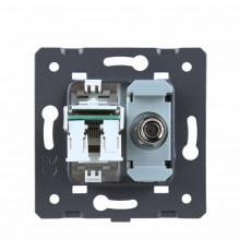 Механизм телевизионная и компьютерная розетка черный Livolo (C7-1V1C-12)