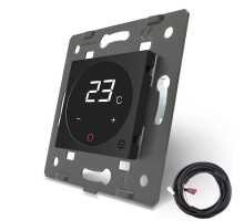 Механизм терморегулятор с выносним датчиком температуры для теплых полов черный Livolo (VL-C7-01TM2-12)