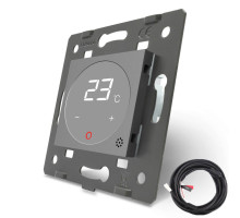Механизм терморегулятор с выносним датчиком температуры для теплых полов серый Livolo (VL-C7-01TM2-15)