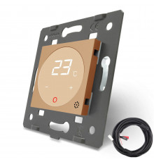 Механизм терморегулятор с выносним датчиком температуры для теплых полов золото Livolo (VL-C7-01TM2-13)