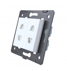 Механизм Универсальная двойная розетка 2 стандарта в 1 белый Livolo (VL-C7-C2A-11)