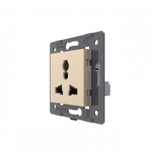 Механизм универсальная розетка 12 стандартов в 1 золото Livolo (C7-C1C-13)