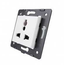 Механизм универсальная розетка LIVOLO 12 стандартов в 1 белый (VL-FCT22 16A-2WP)